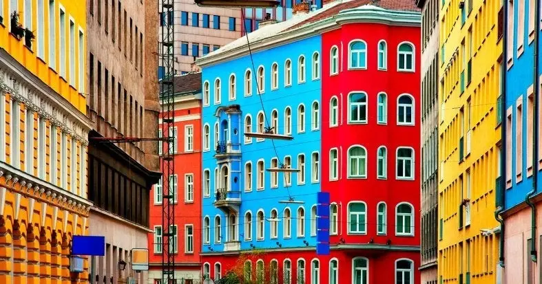 Casas coloridas en Viena